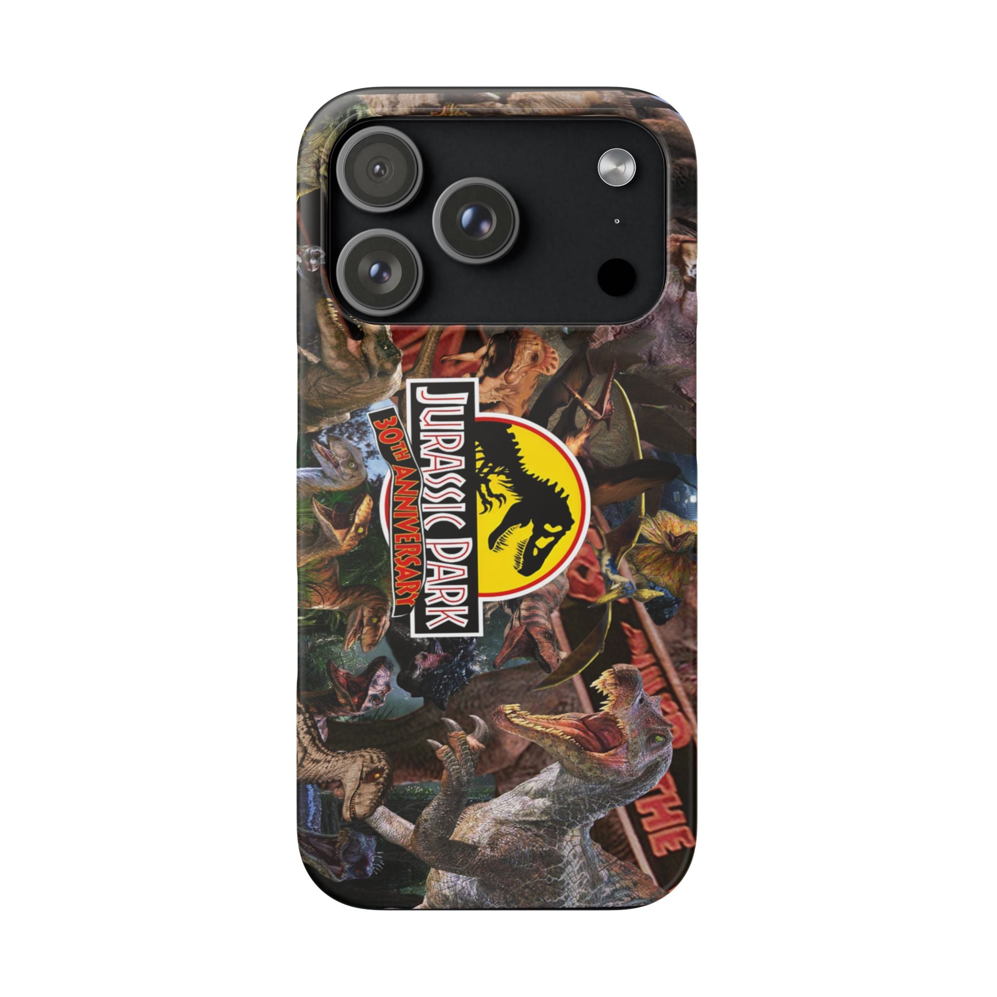 Jurassic Park Collage Phone Case — Dino Logo Snap Case