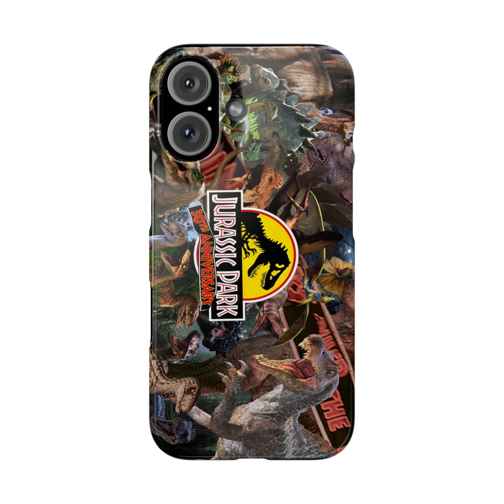 Jurassic Park Collage Phone Case — Dino Logo Snap Case