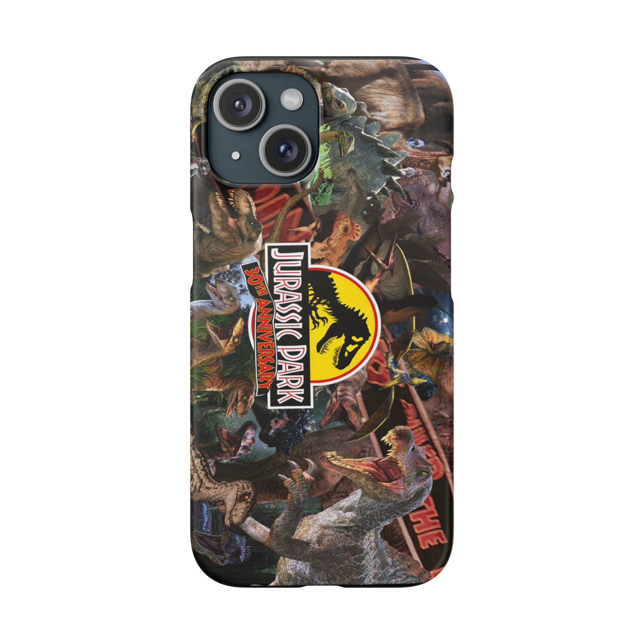 Jurassic Park Collage Phone Case — Dino Logo Snap Case