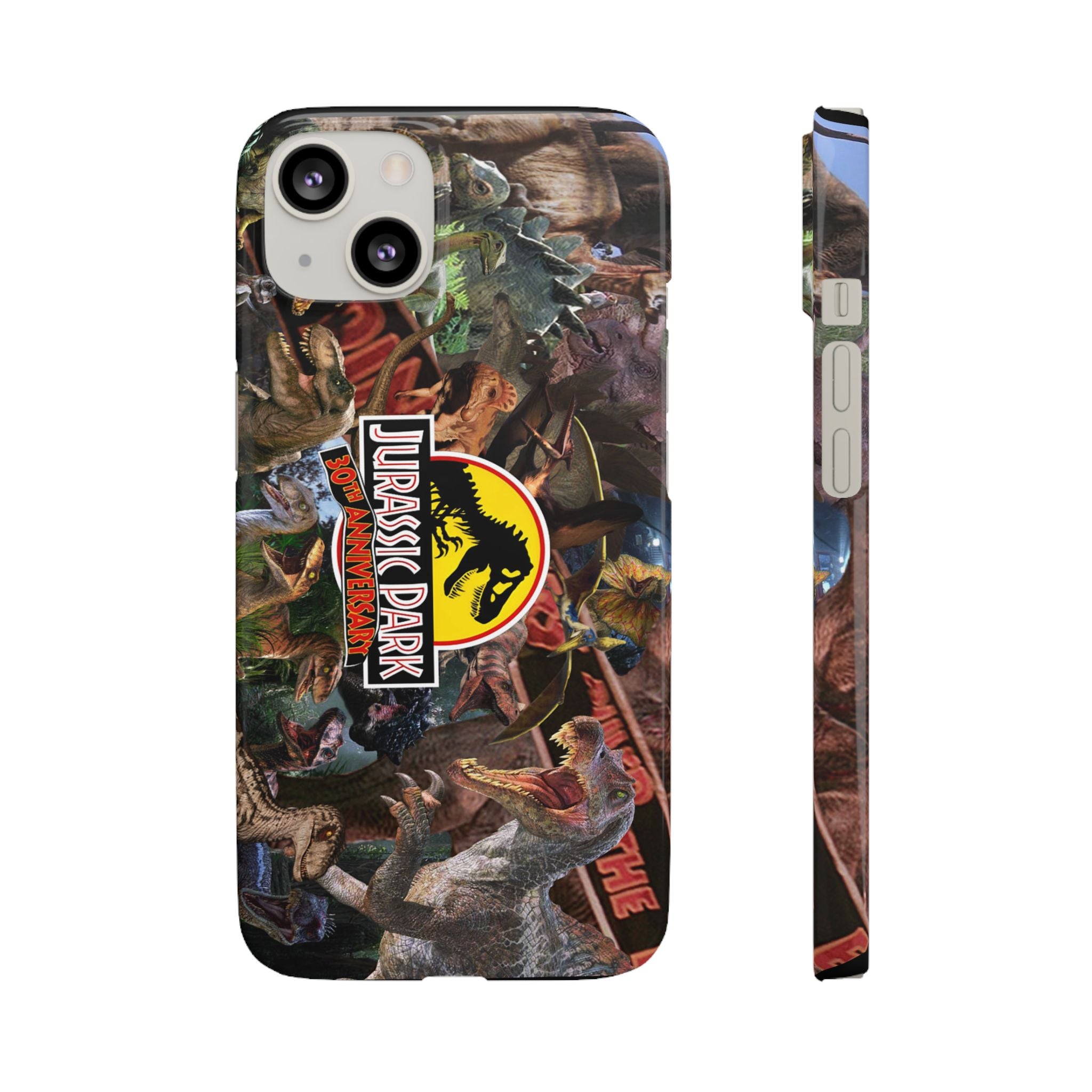 Jurassic Park Collage Phone Case — Dino Logo Snap Case