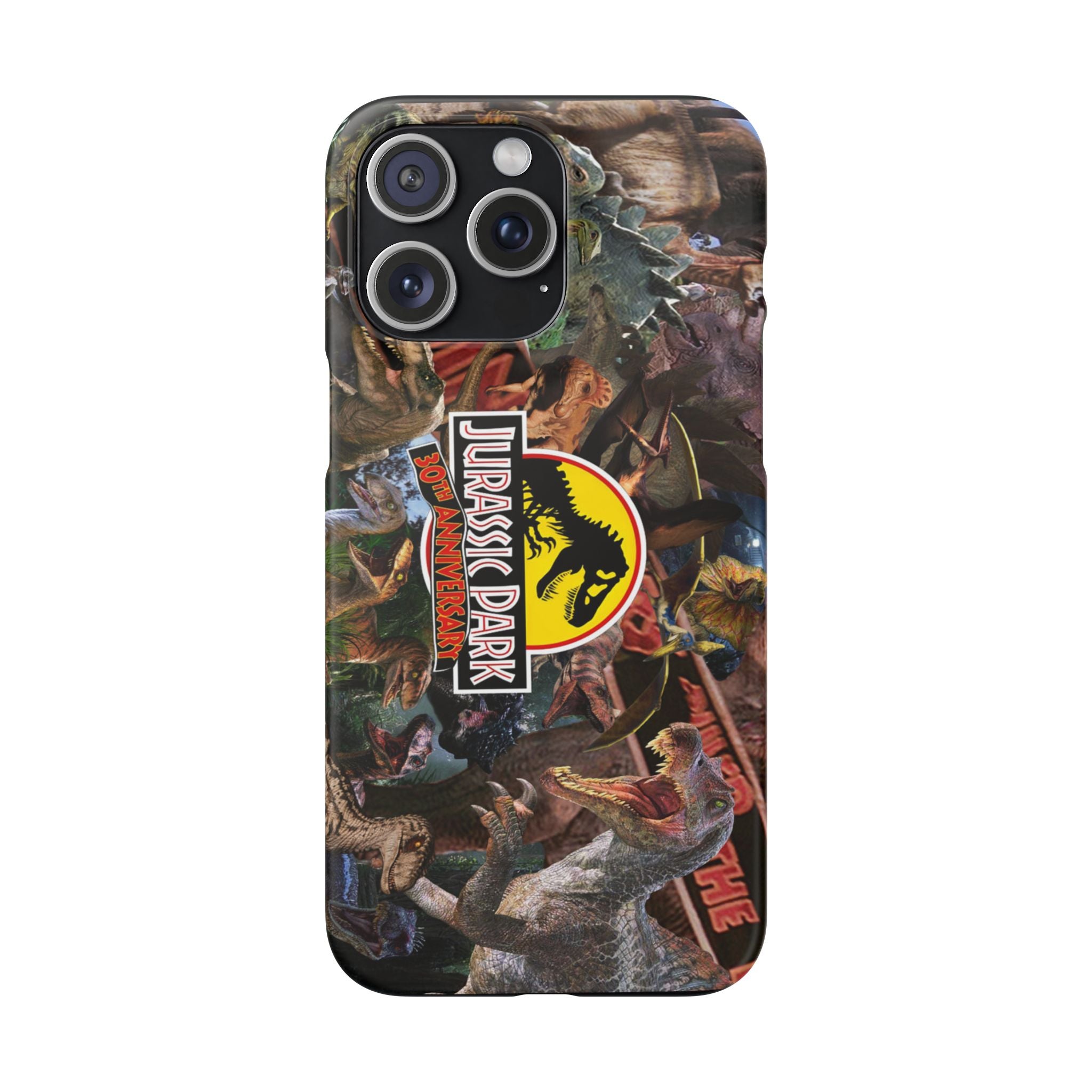 Jurassic Park Collage Phone Case — Dino Logo Snap Case