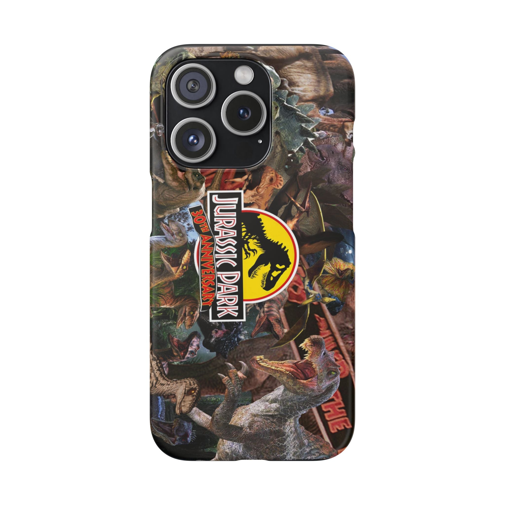 Jurassic Park Collage Phone Case — Dino Logo Snap Case