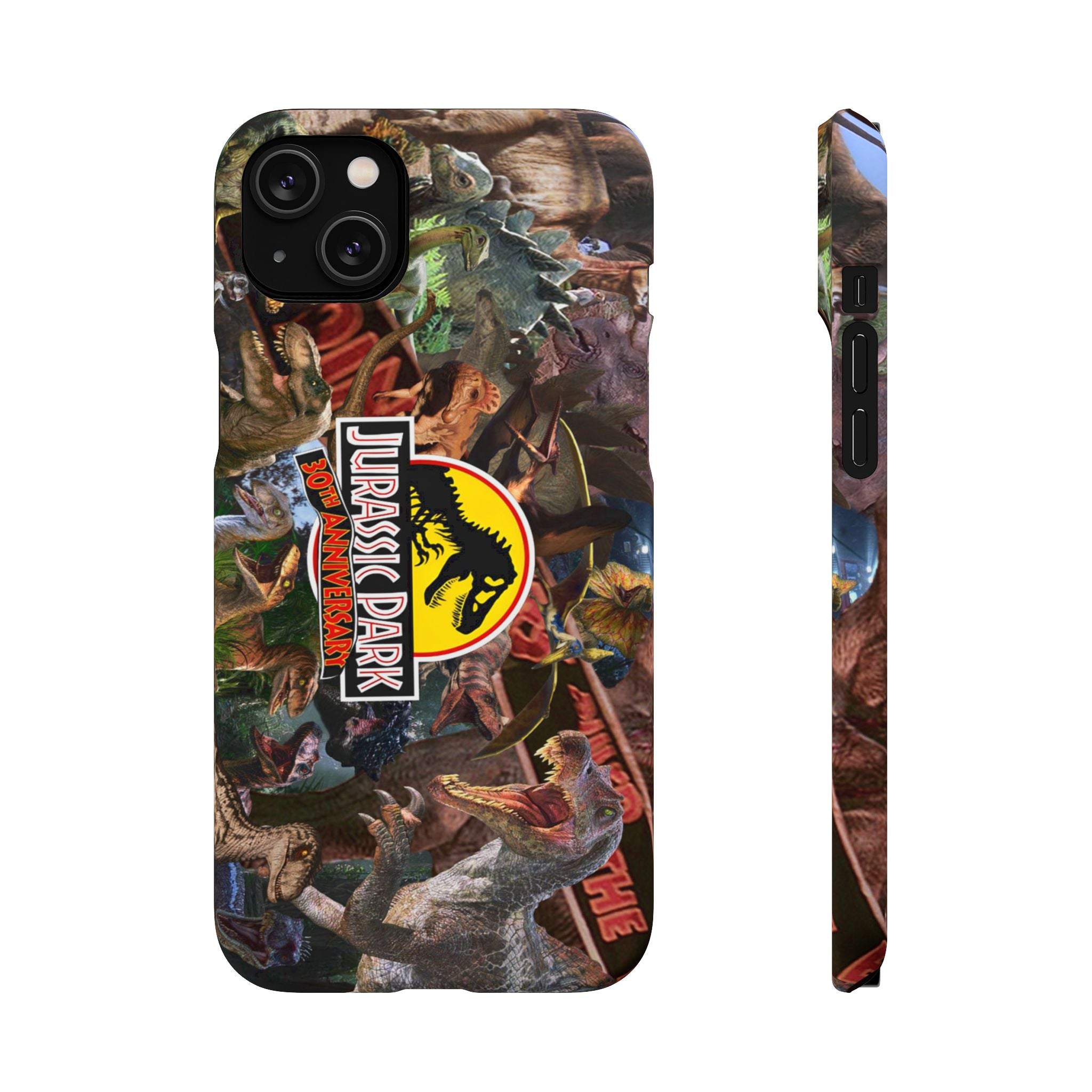 Jurassic Park Collage Phone Case — Dino Logo Snap Case