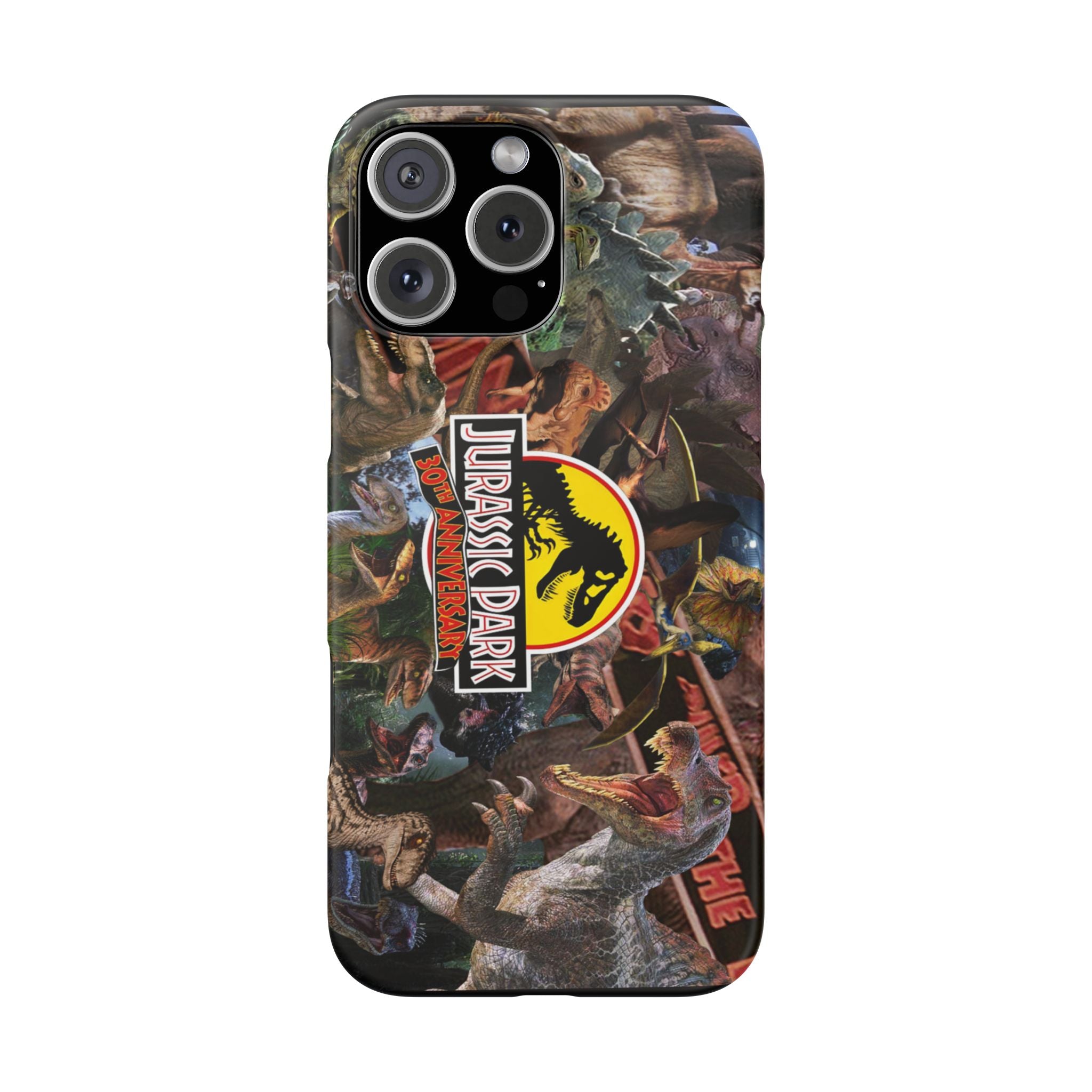 Jurassic Park Collage Phone Case — Dino Logo Snap Case