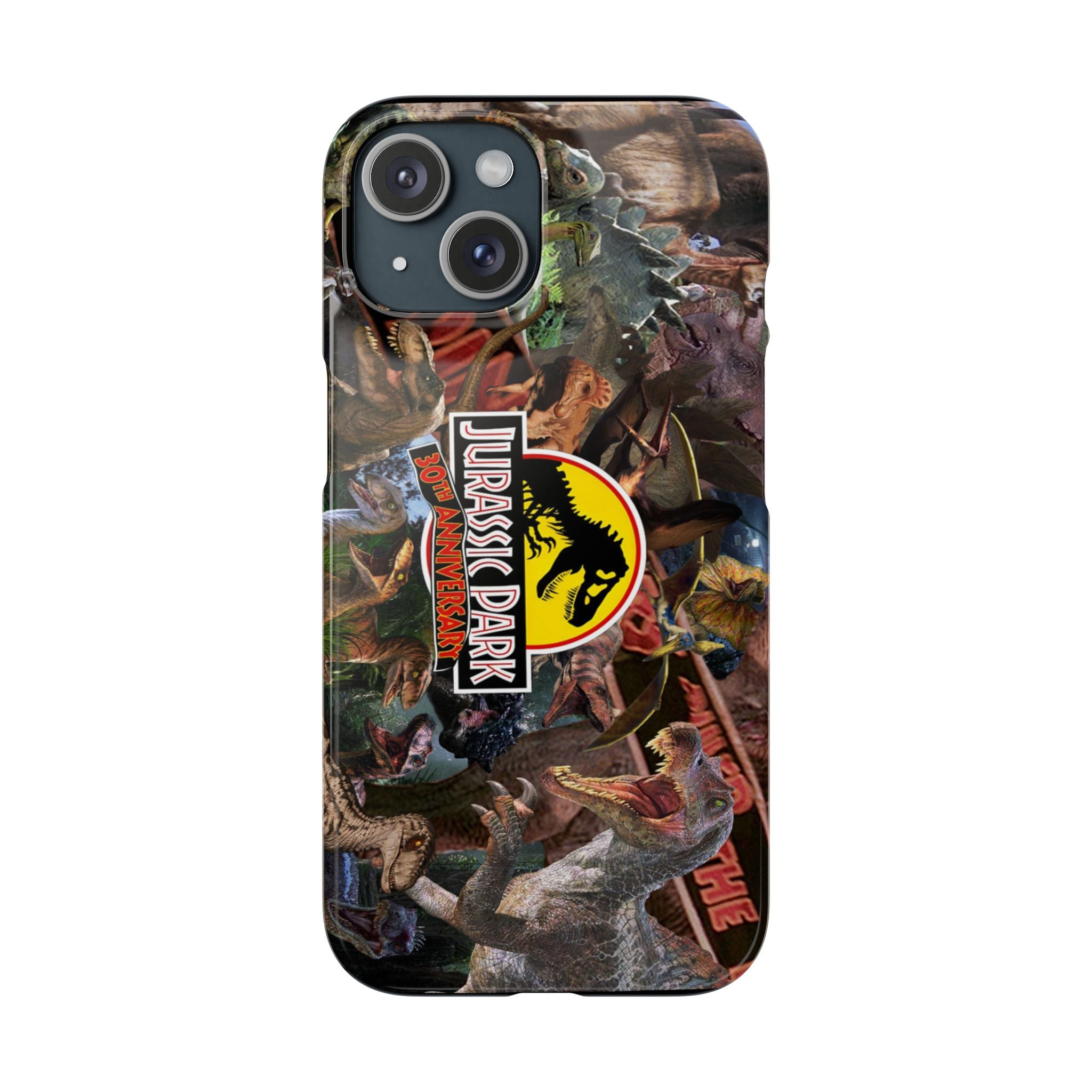 Jurassic Park Collage Phone Case — Dino Logo Snap Case