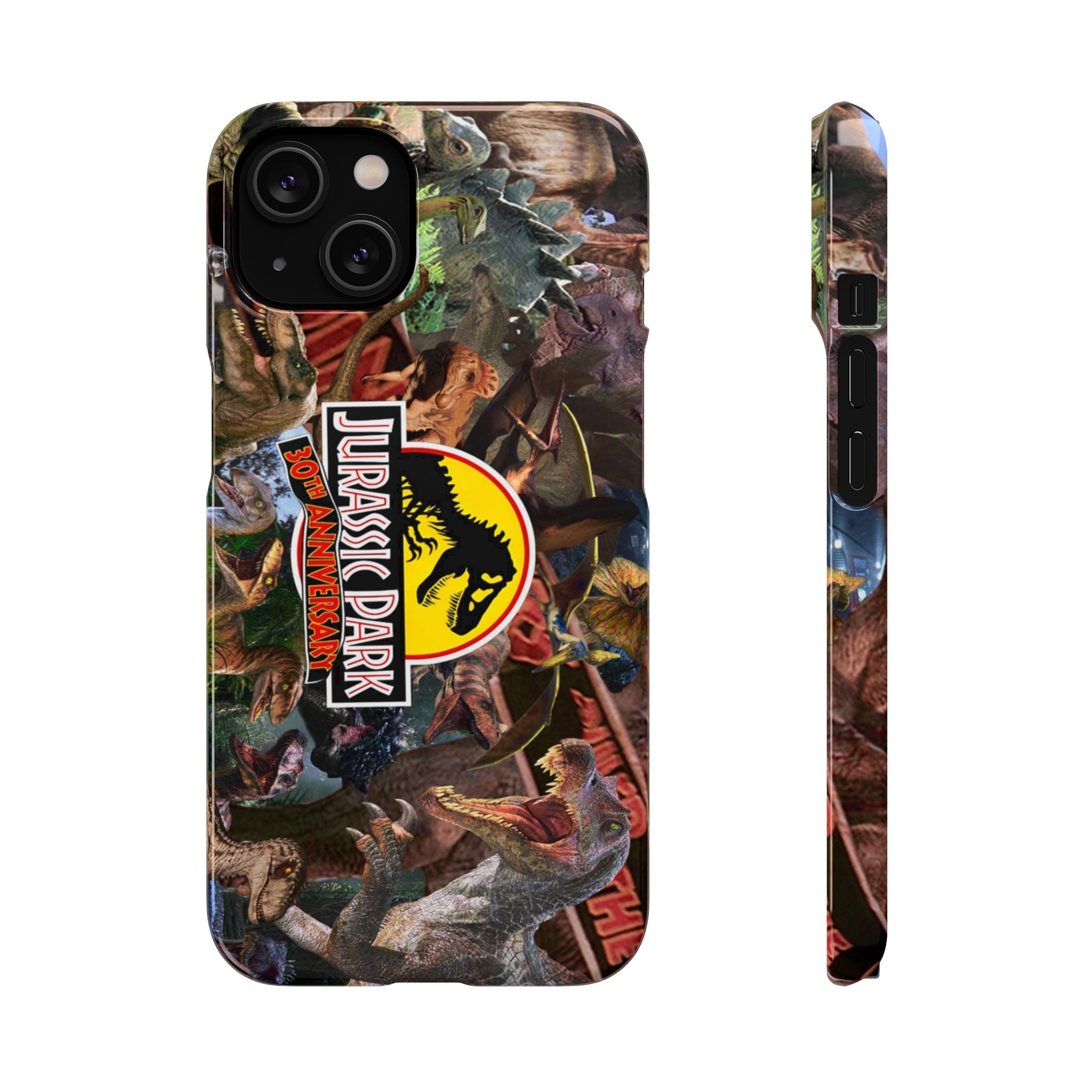 Jurassic Park Collage Phone Case — Dino Logo Snap Case