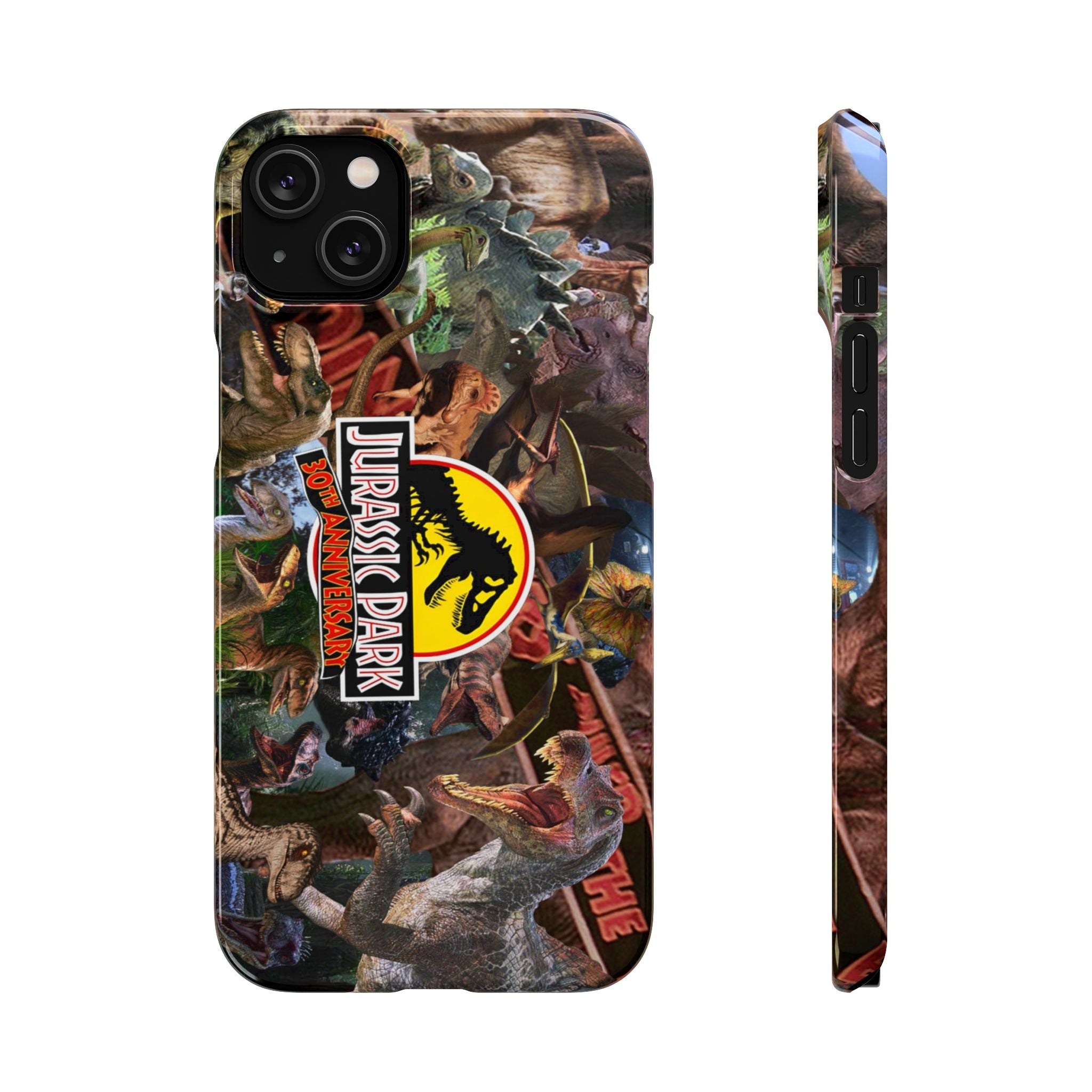 Jurassic Park Collage Phone Case — Dino Logo Snap Case
