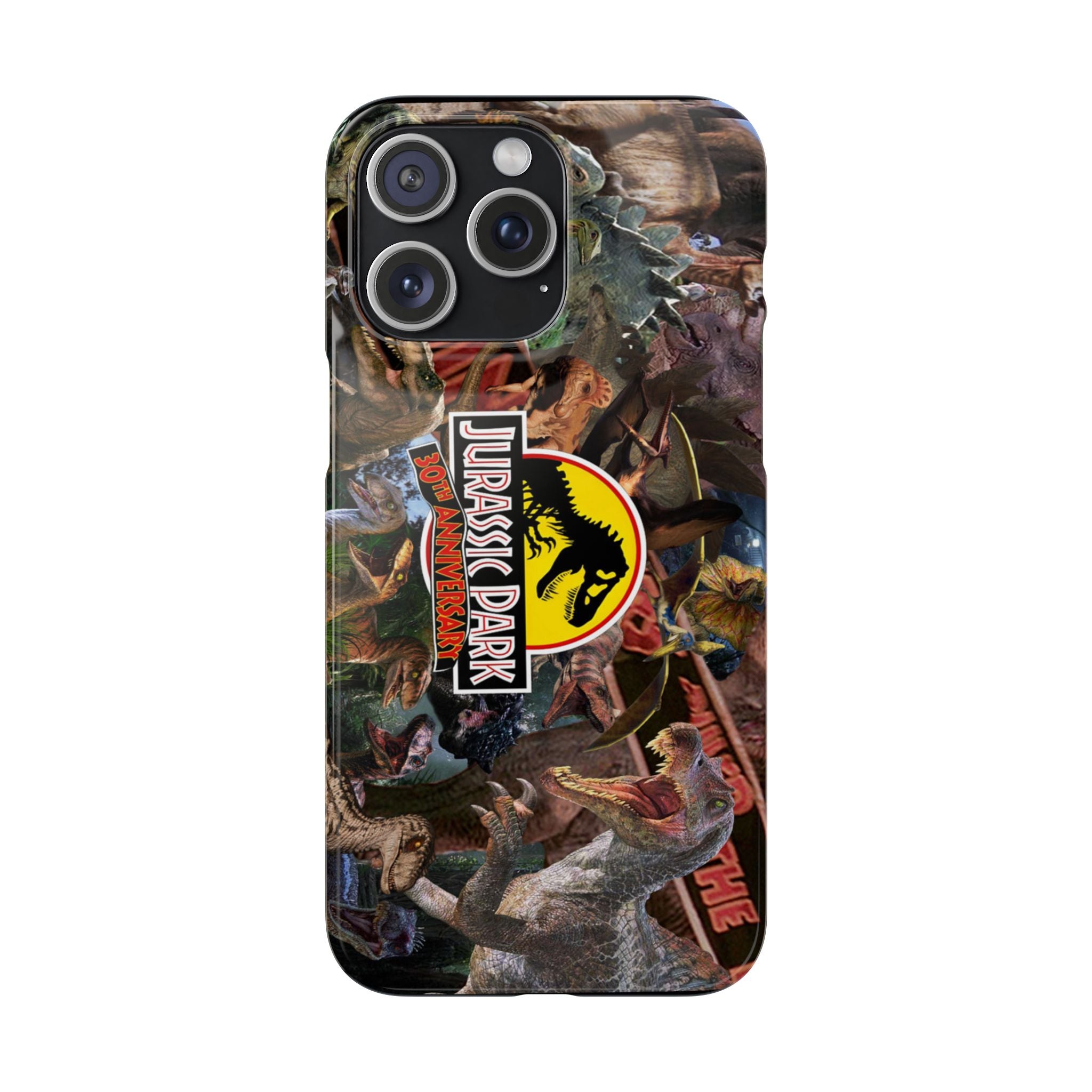 Jurassic Park Collage Phone Case — Dino Logo Snap Case