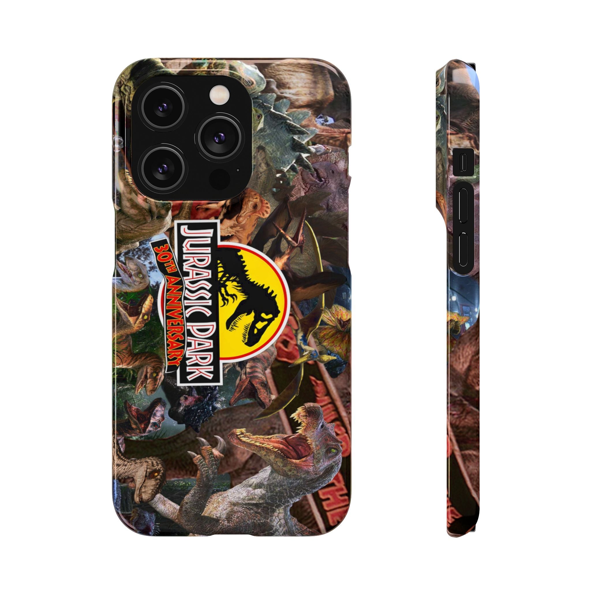 Jurassic Park Collage Phone Case — Dino Logo Snap Case