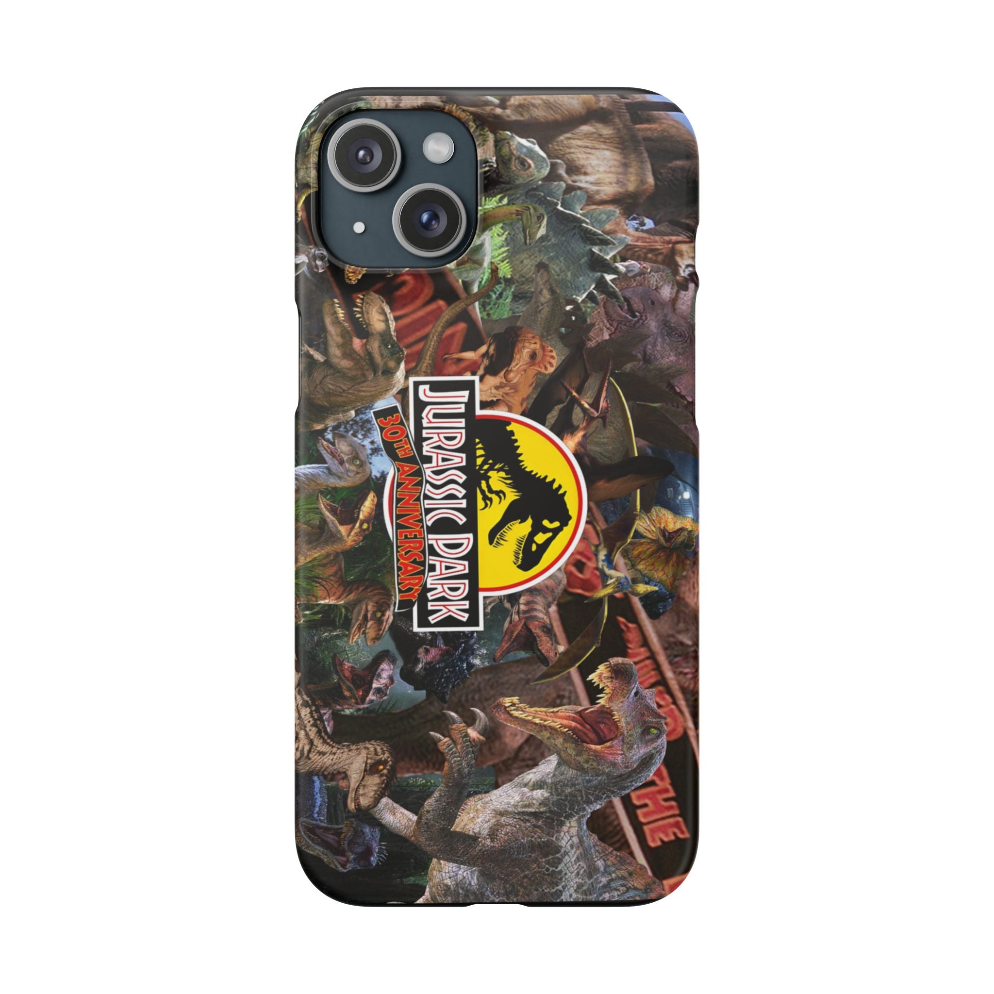 Jurassic Park Collage Phone Case — Dino Logo Snap Case