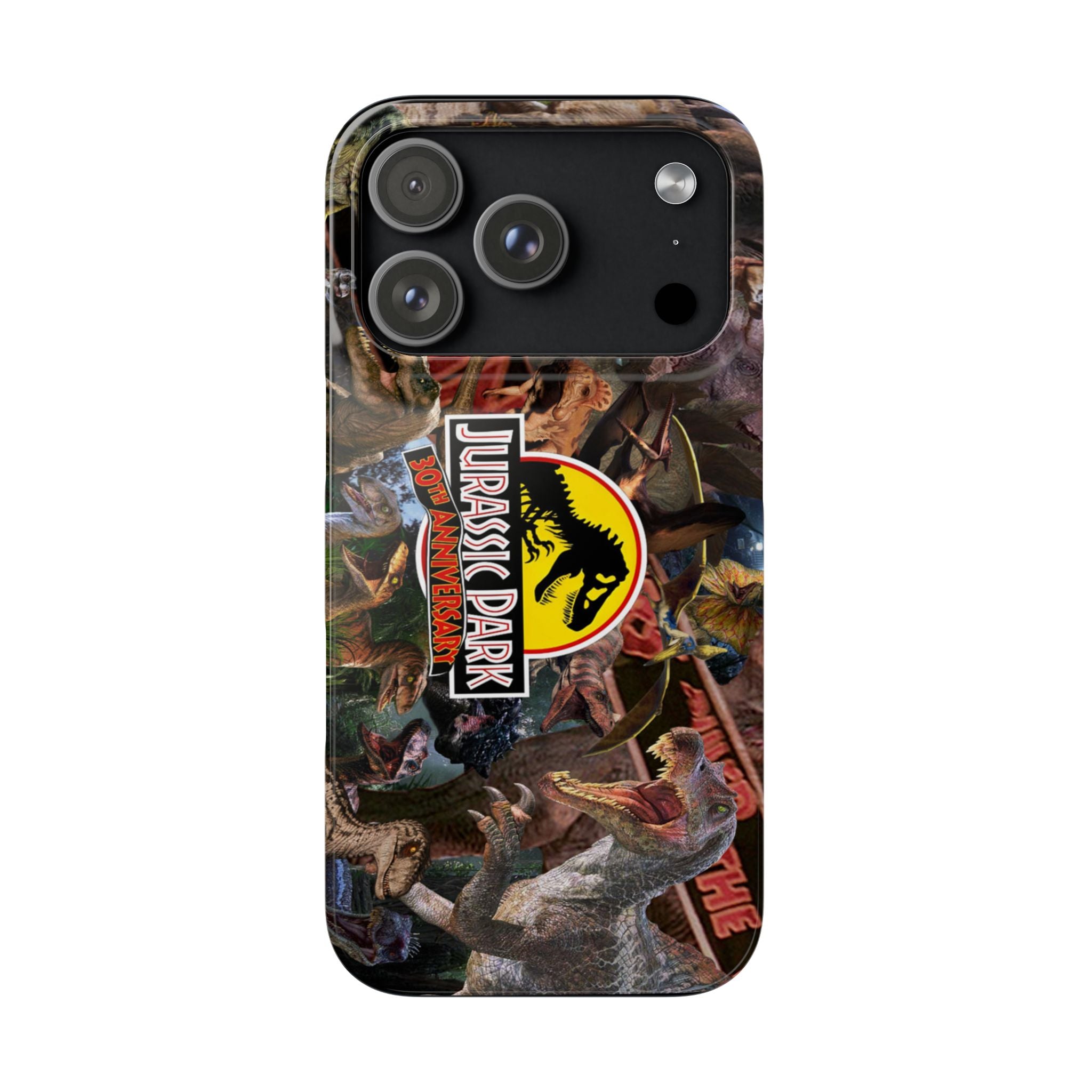 Jurassic Park Collage Phone Case — Dino Logo Snap Case
