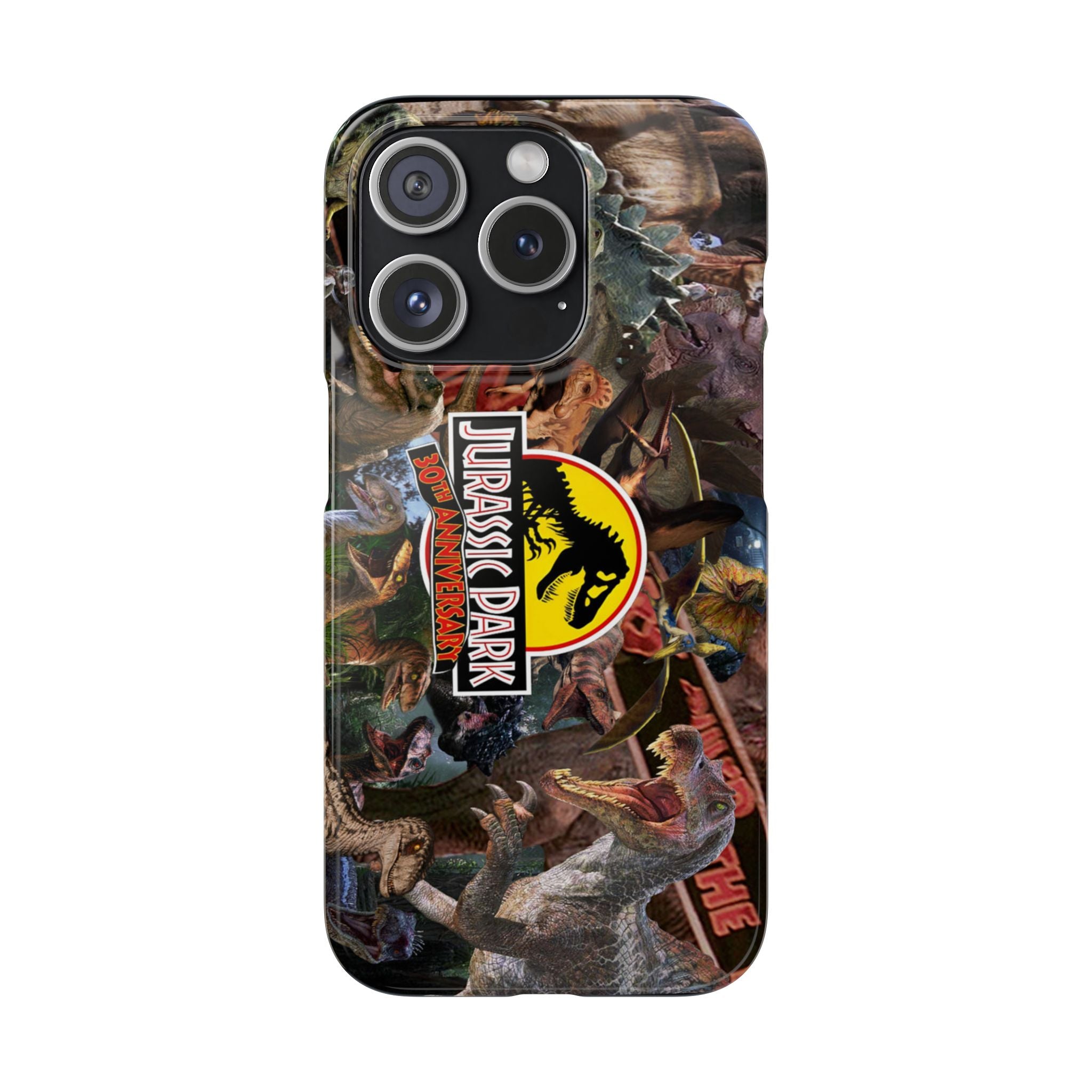 Jurassic Park Collage Phone Case — Dino Logo Snap Case