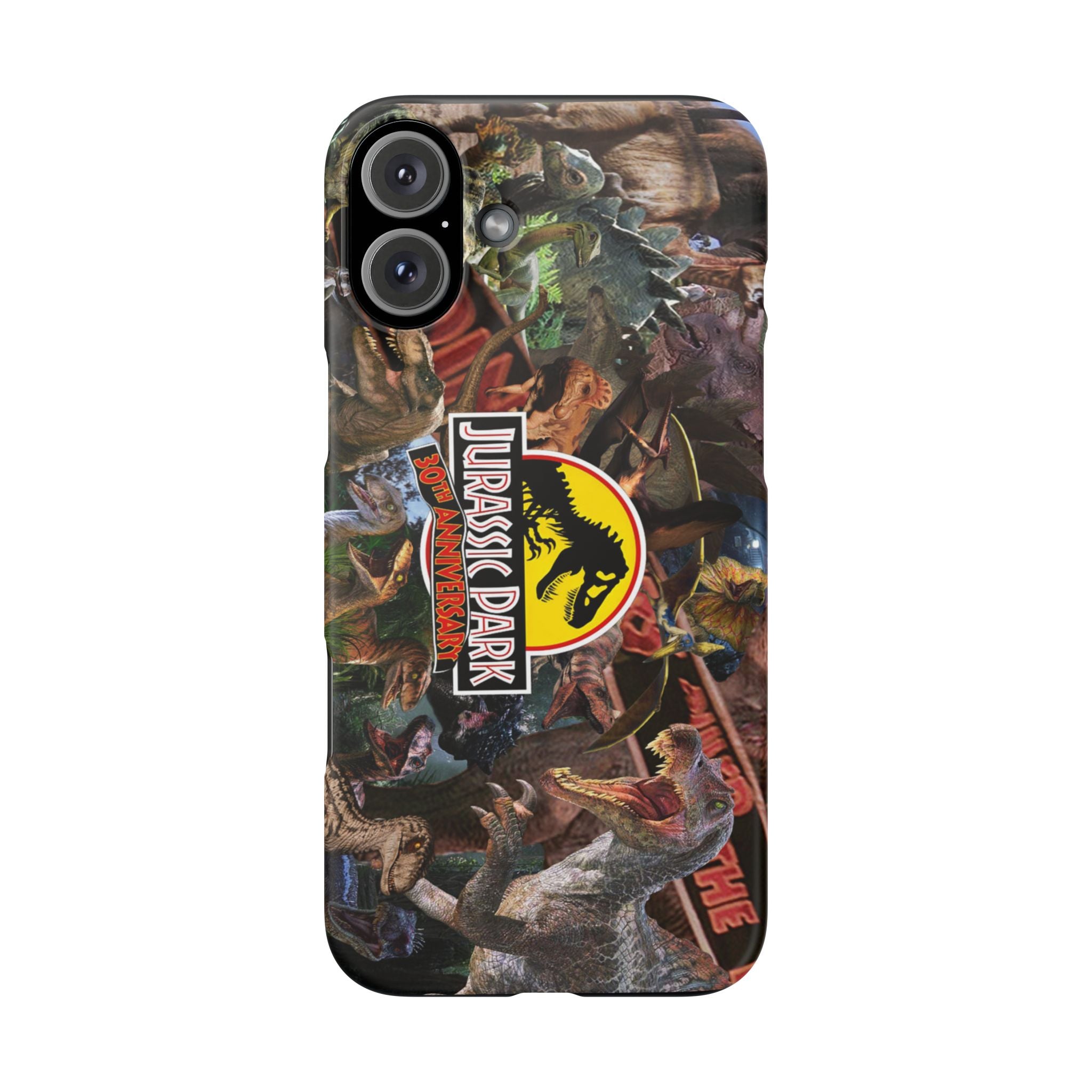 Jurassic Park Collage Phone Case — Dino Logo Snap Case