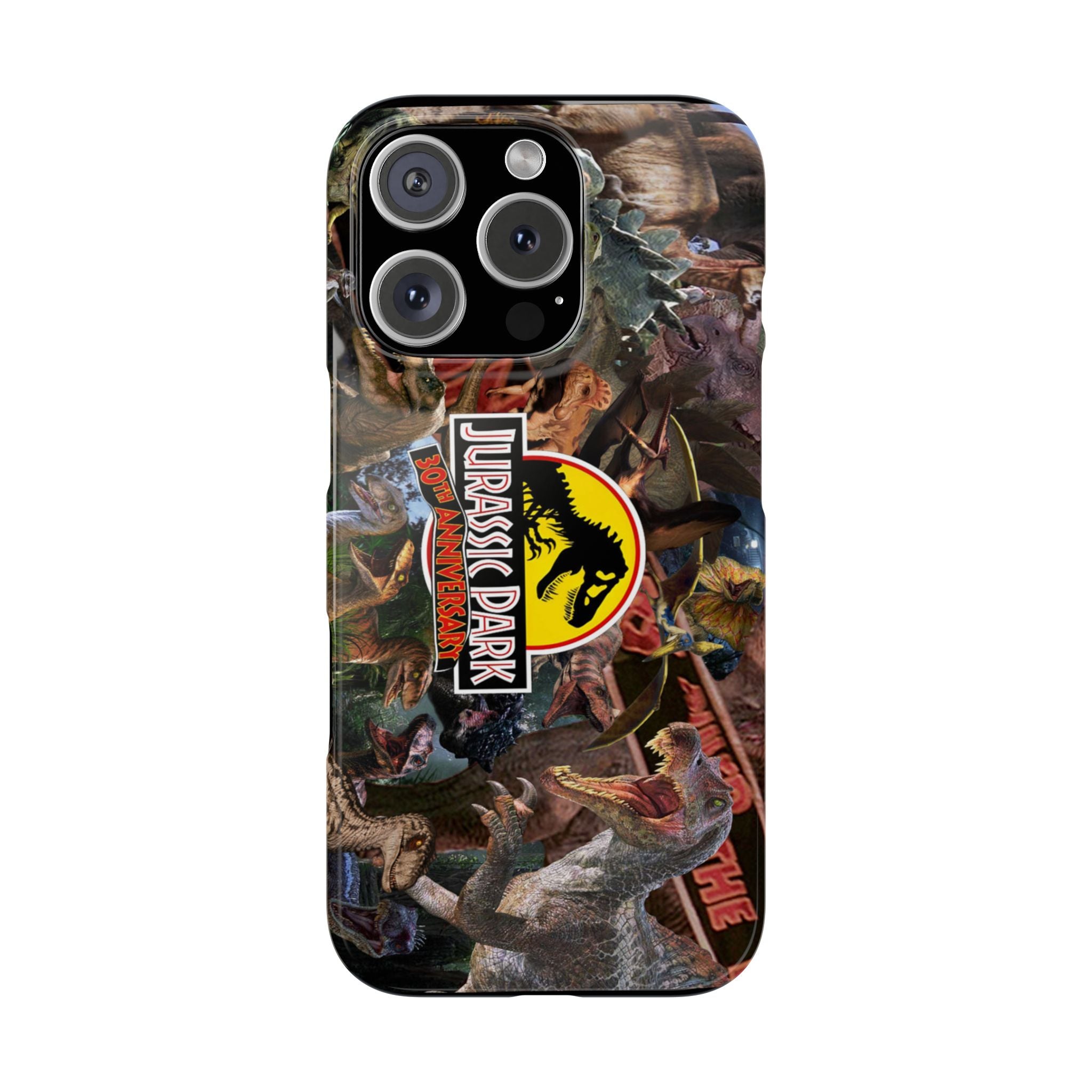 Jurassic Park Collage Phone Case — Dino Logo Snap Case
