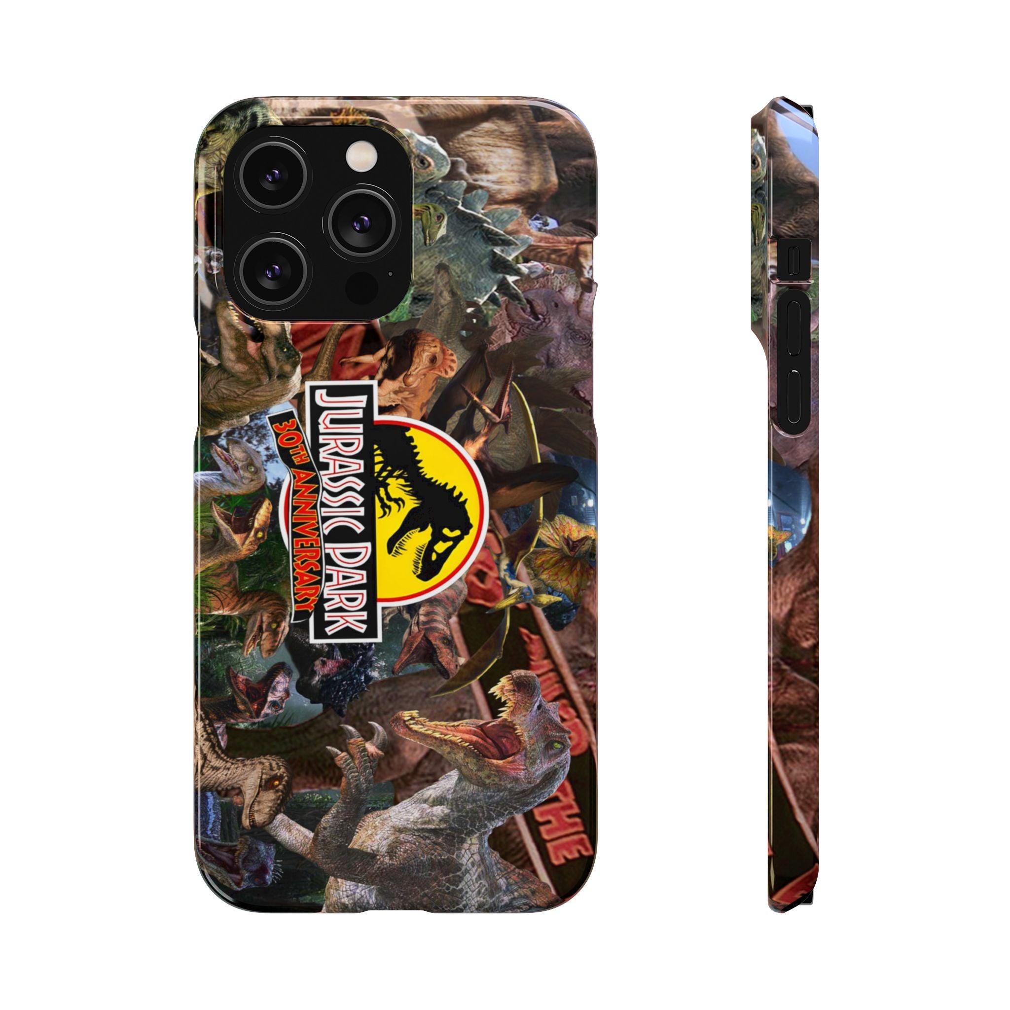 Jurassic Park Collage Phone Case — Dino Logo Snap Case
