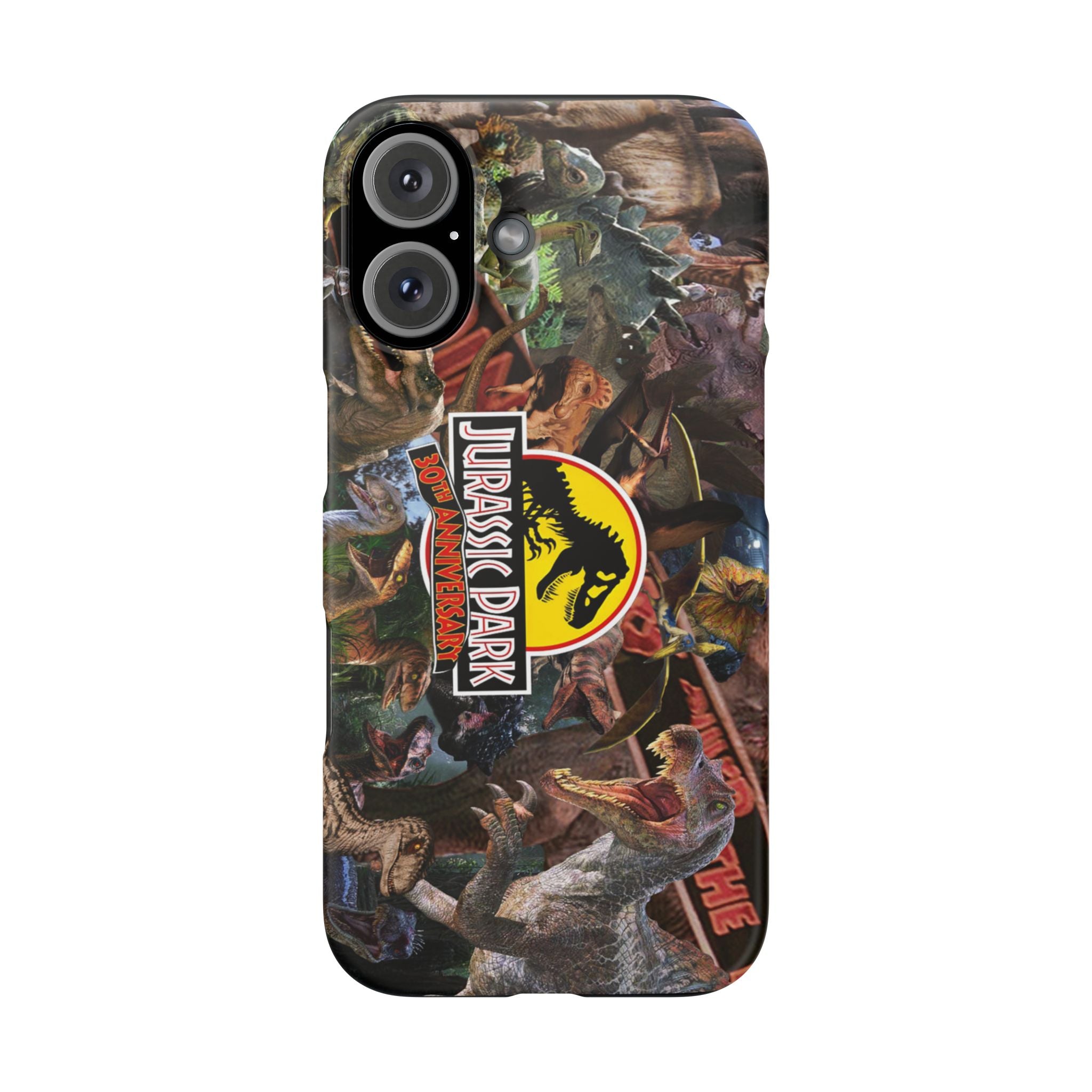 Jurassic Park Collage Phone Case — Dino Logo Snap Case