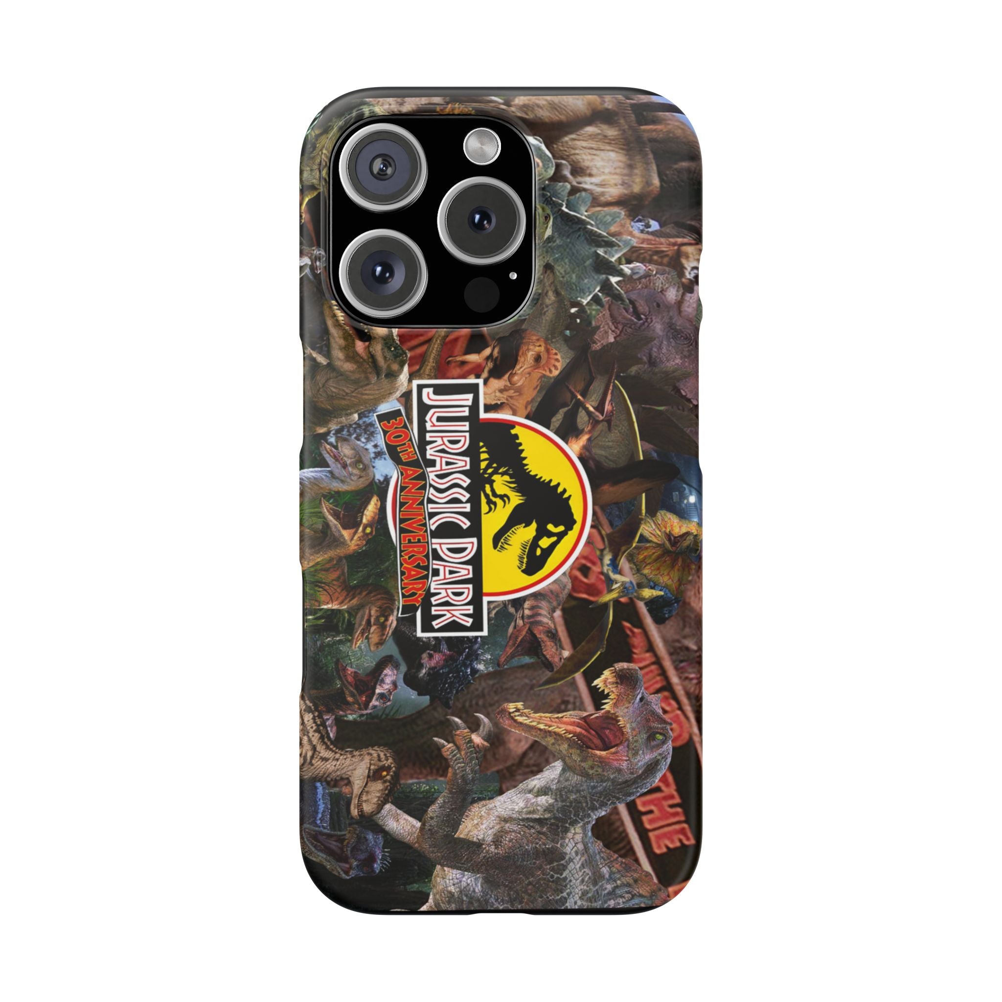 Jurassic Park Collage Phone Case — Dino Logo Snap Case