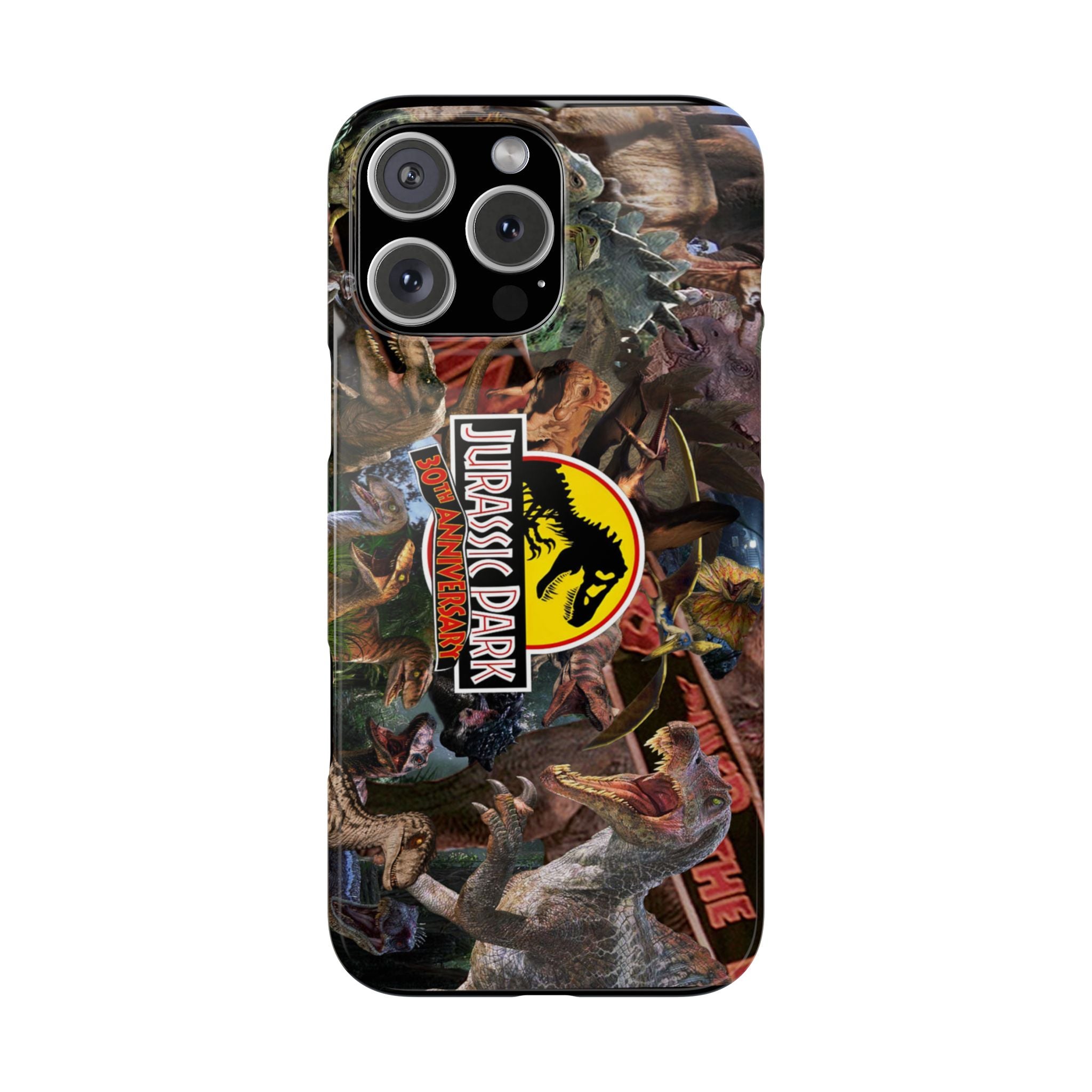 Jurassic Park Collage Phone Case — Dino Logo Snap Case