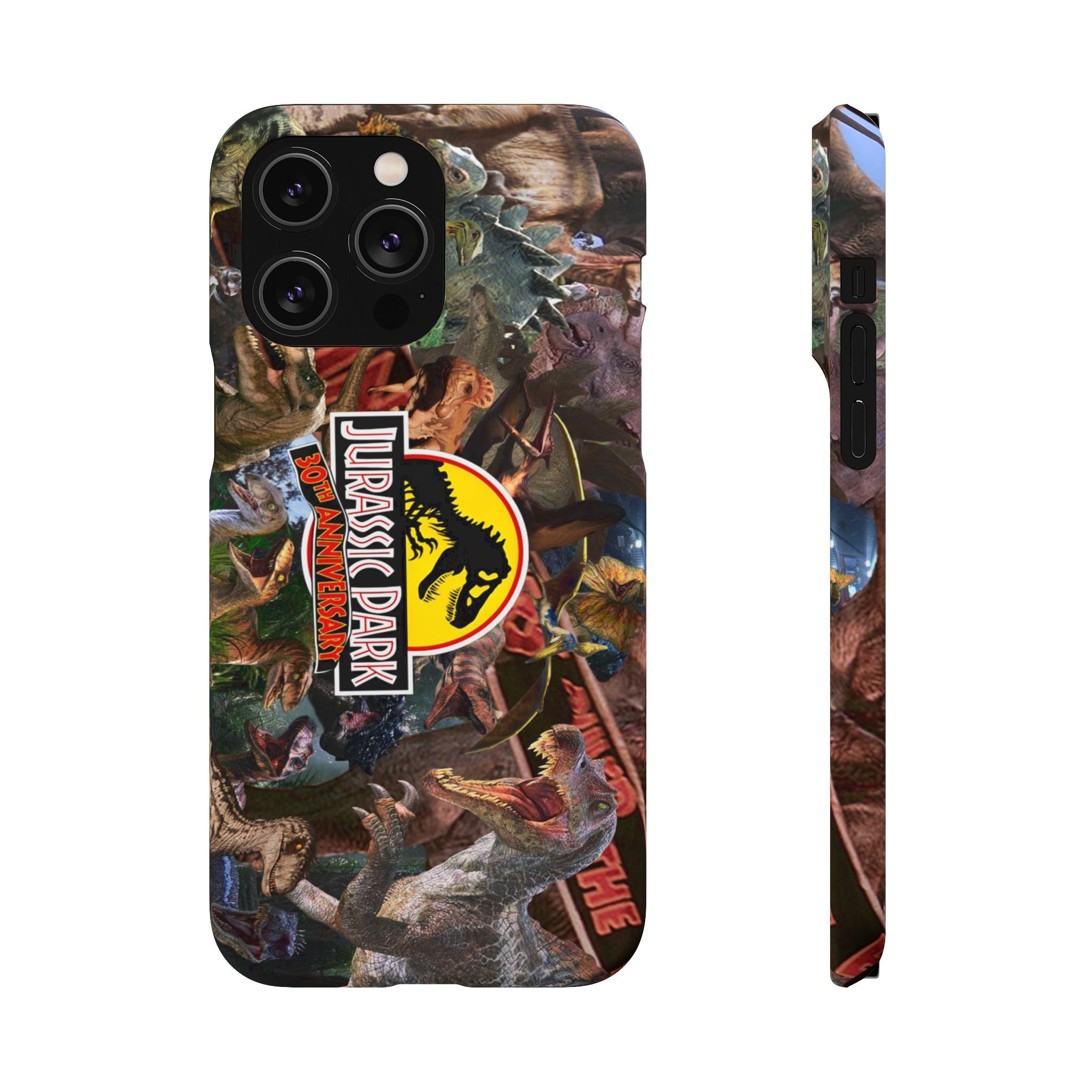 Jurassic Park Collage Phone Case — Dino Logo Snap Case