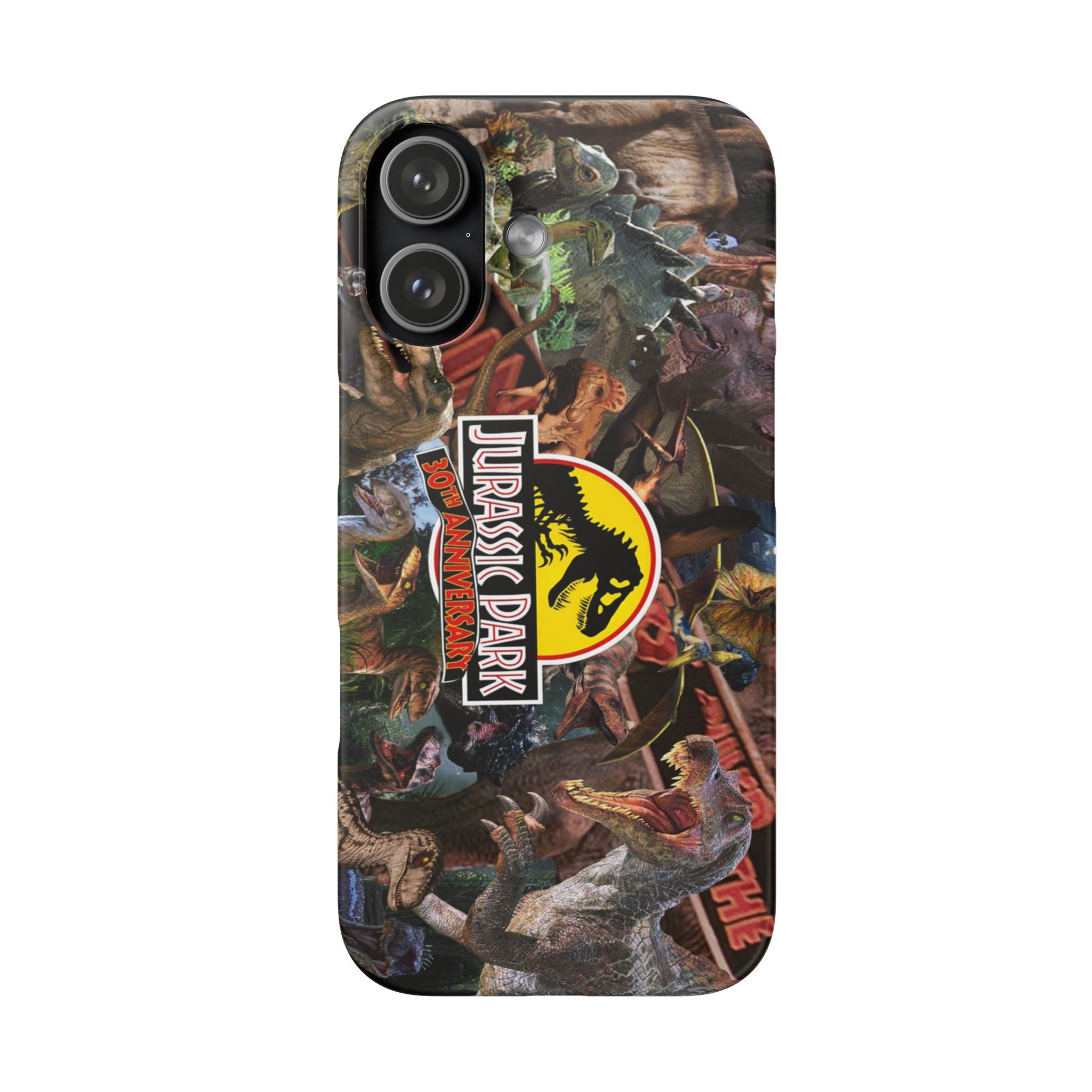 Jurassic Park Collage Phone Case — Dino Logo Snap Case