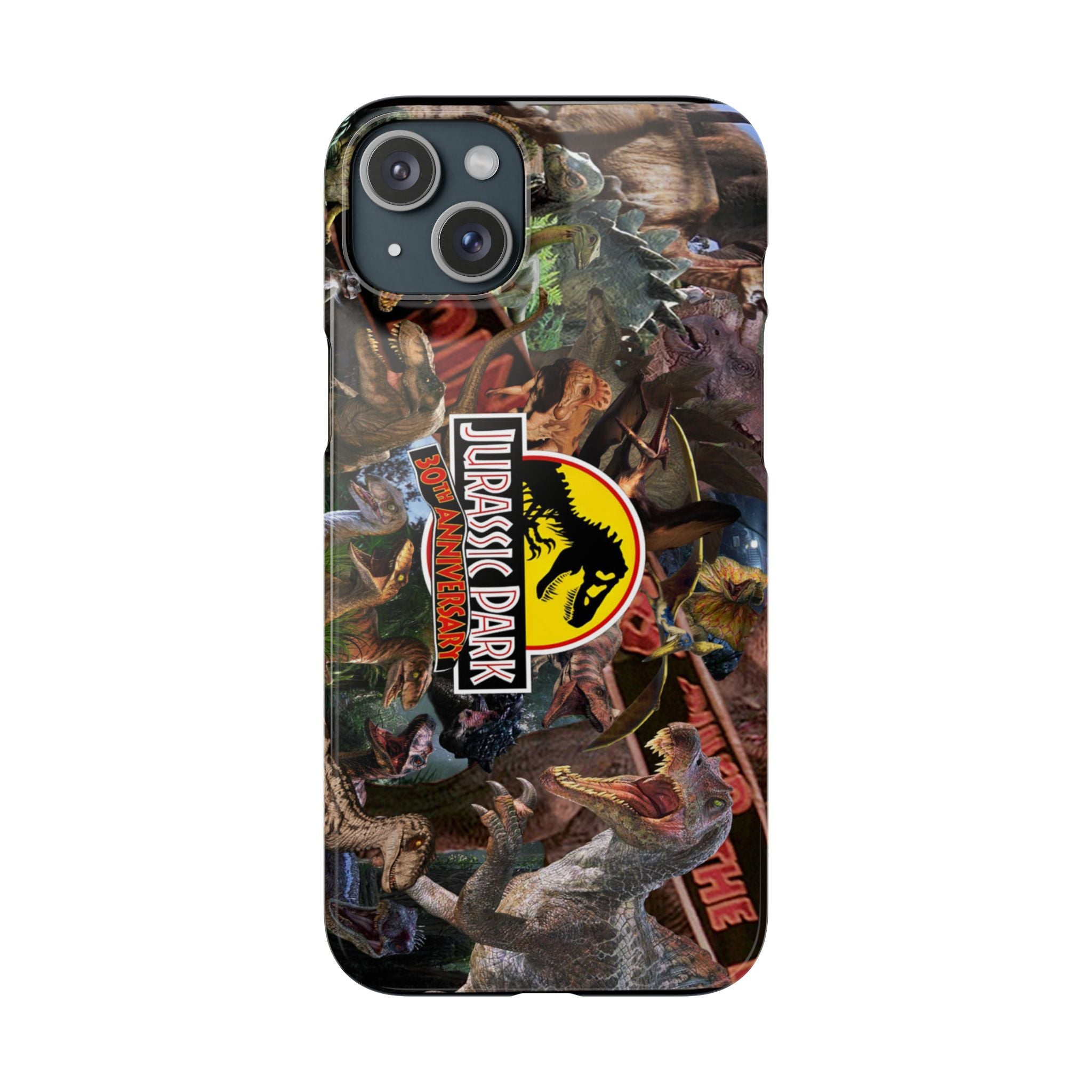 Jurassic Park Collage Phone Case — Dino Logo Snap Case