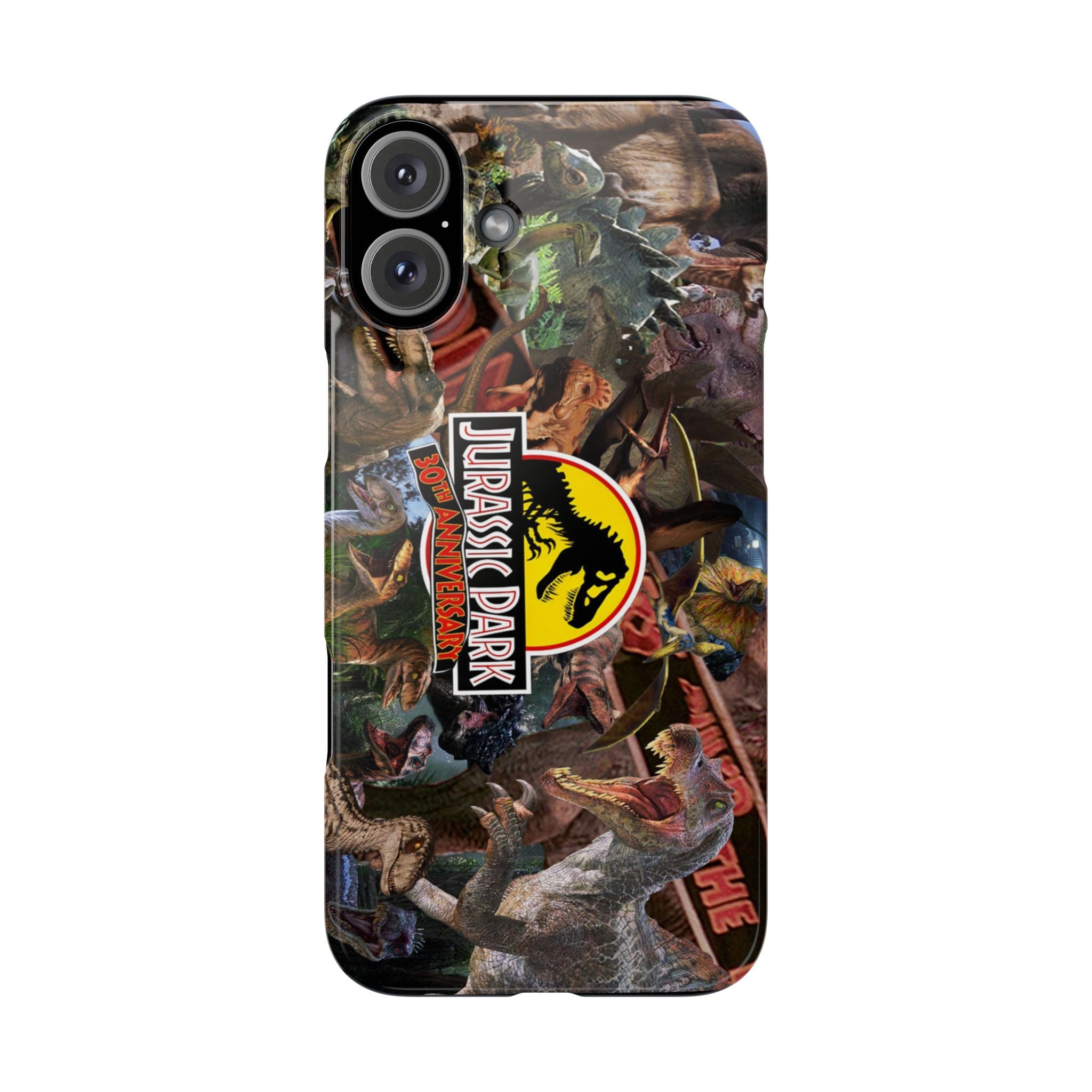 Jurassic Park Collage Phone Case — Dino Logo Snap Case