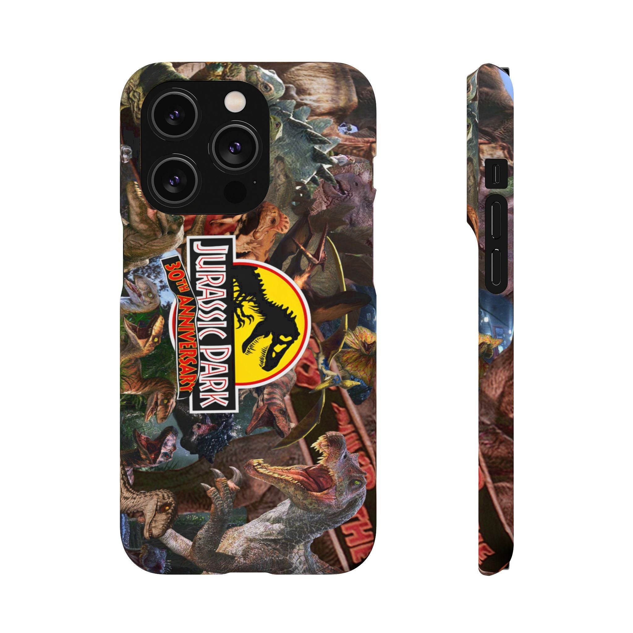 Jurassic Park Collage Phone Case — Dino Logo Snap Case