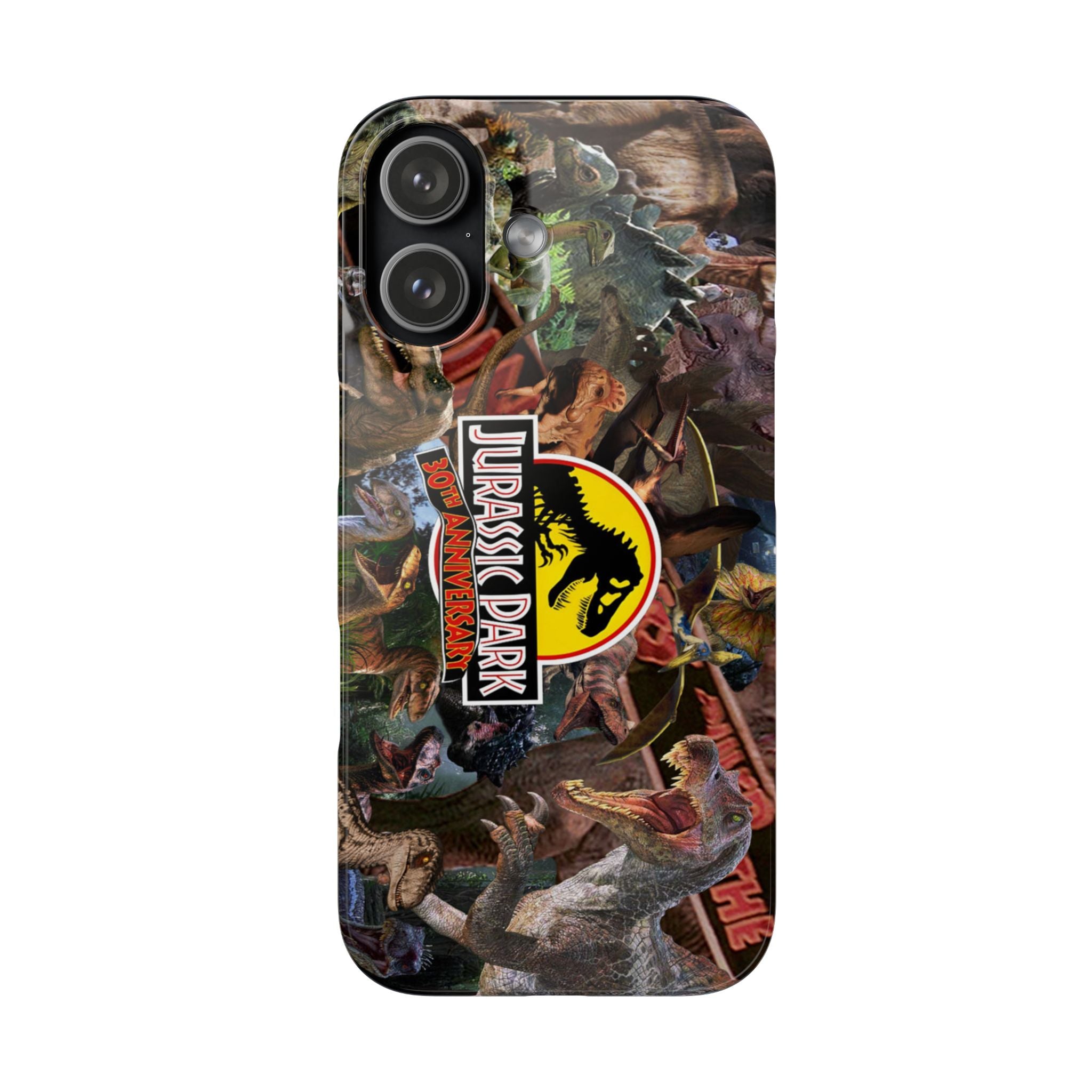 Jurassic Park Collage Phone Case — Dino Logo Snap Case